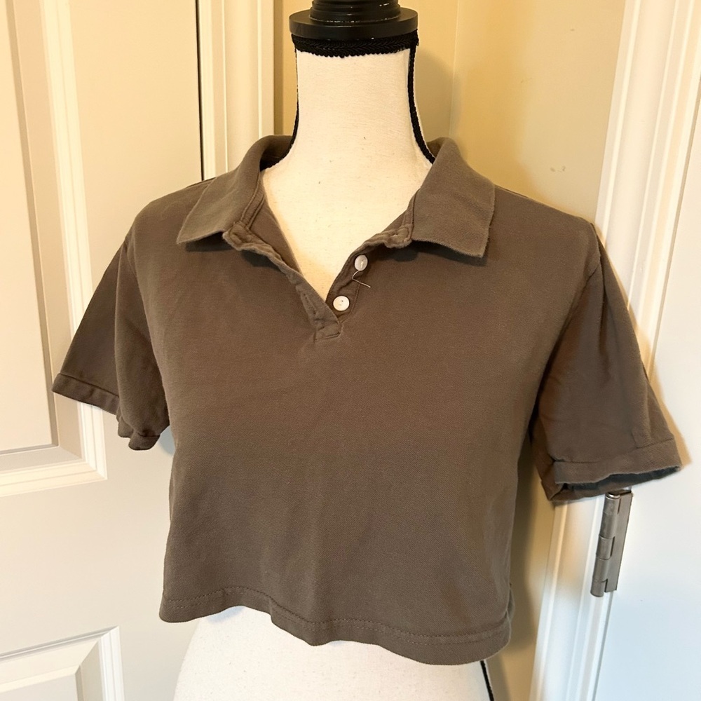 Wild Fable green Cropped Polo Top